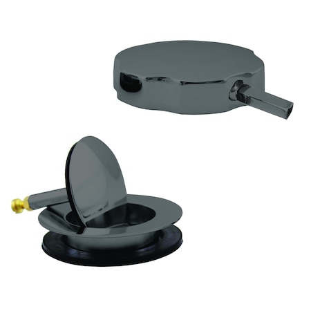 Westbrass Rotating Overflow W/ Pin for Easier Operation and Mushroom Drain Strainer in Powdercoated Black D50TP-62